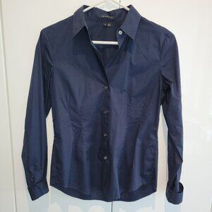 Theory Cotton Button-down Fitted Shirt Size S